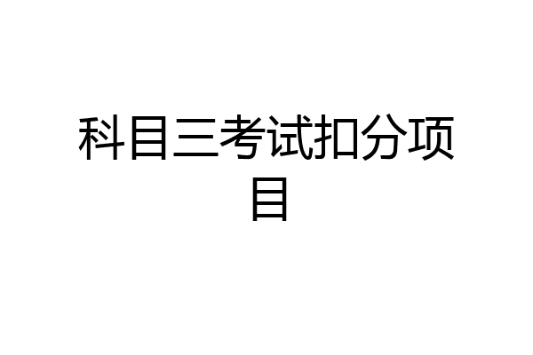 科目三考试扣分项目