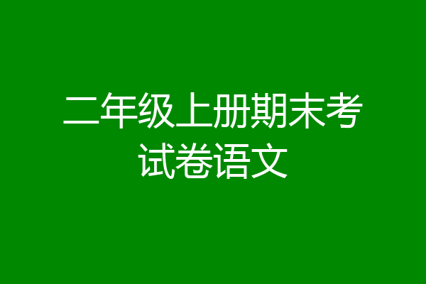 二年级上册期末考试卷语文