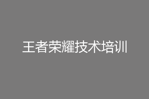 王者荣耀技术培训