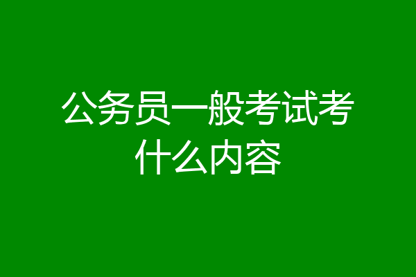 公务员一般考试考什么内容