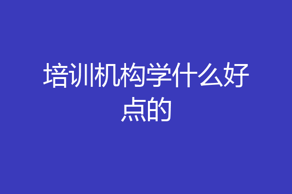 培训机构学什么好点的