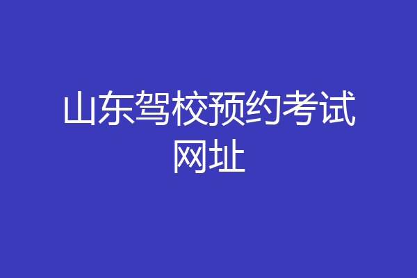 山东驾校预约考试网址