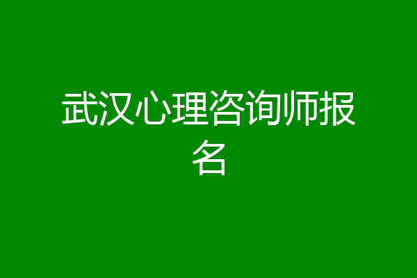 武汉心理咨询师报名