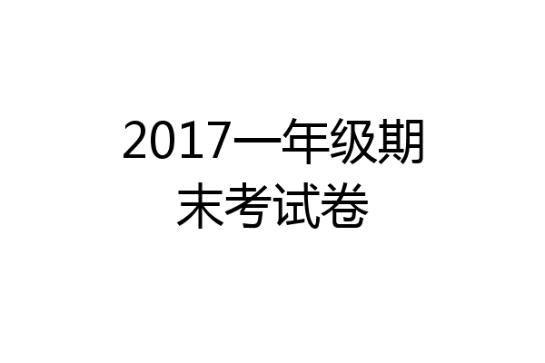 2017一年级期末考试卷