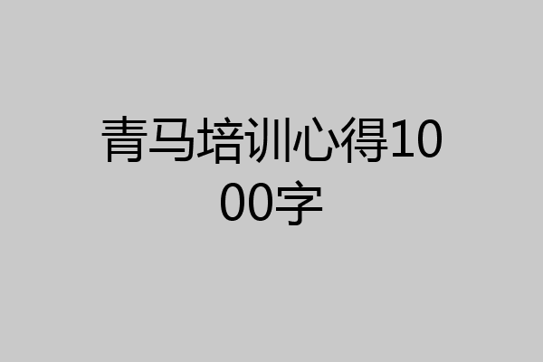 青马培训心得1000字