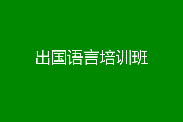 出国语言培训班