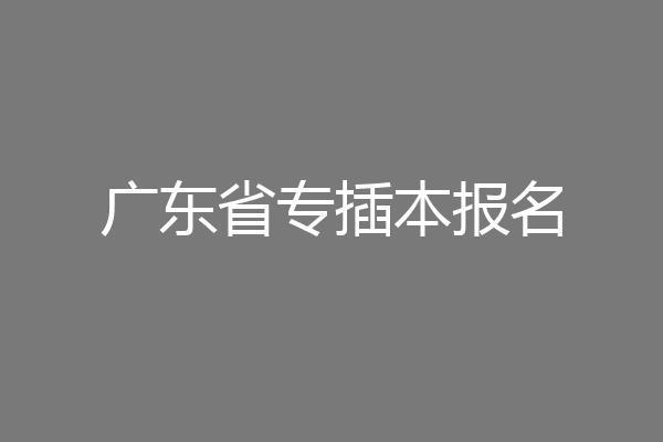 广东省专插本报名