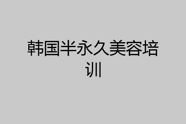韩国半永久美容培训