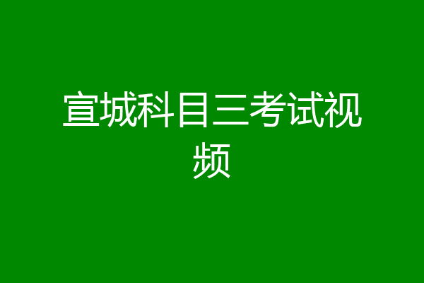 宣城科目三考试视频