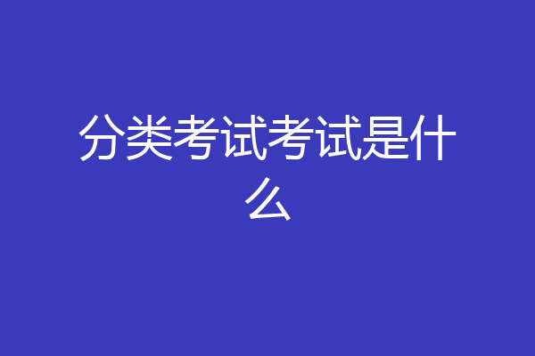 分类考试考试是什么