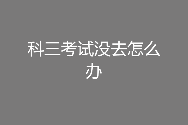 科三考试没去怎么办