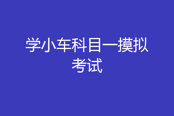 学小车科目一摸拟考试