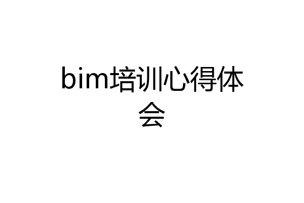 bim培训心得体会