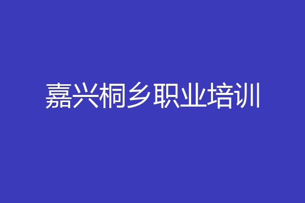 嘉兴桐乡职业培训