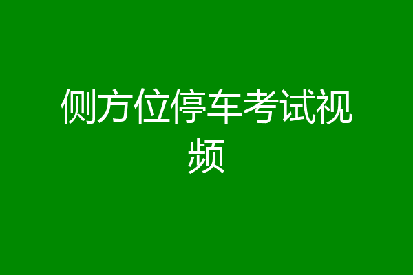 侧方位停车考试视频