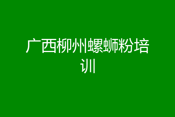 广西柳州螺蛳粉培训