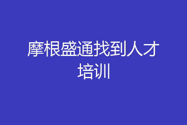 摩根盛通找到人才培训