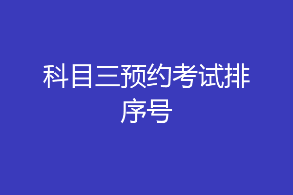 科目三预约考试排序号
