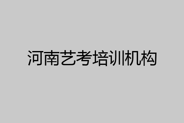 河南艺考培训机构