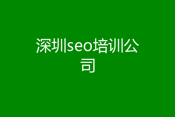 深圳seo培训公司