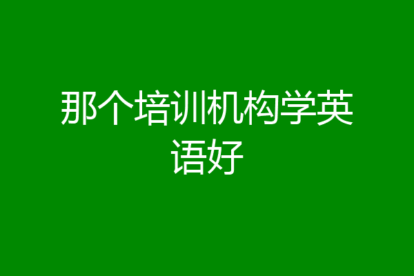 那个培训机构学英语好