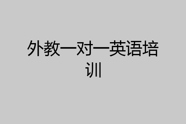 外教一对一英语培训