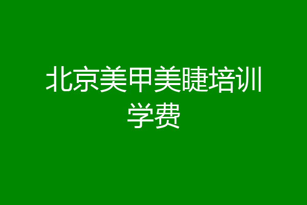 北京美甲美睫培训学费
