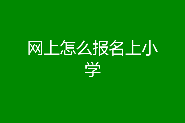 网上怎么报名上小学