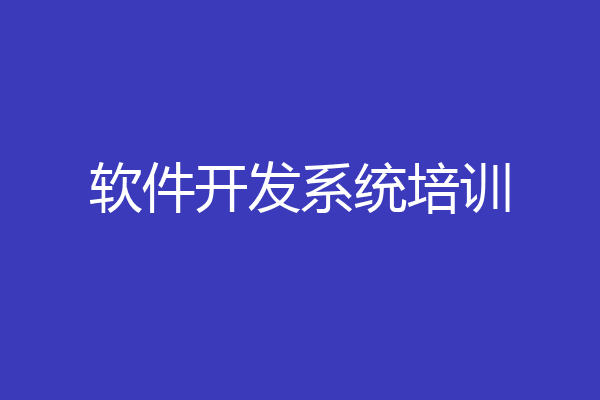 软件开发系统培训