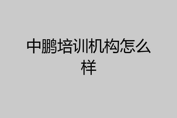 中鹏培训机构怎么样