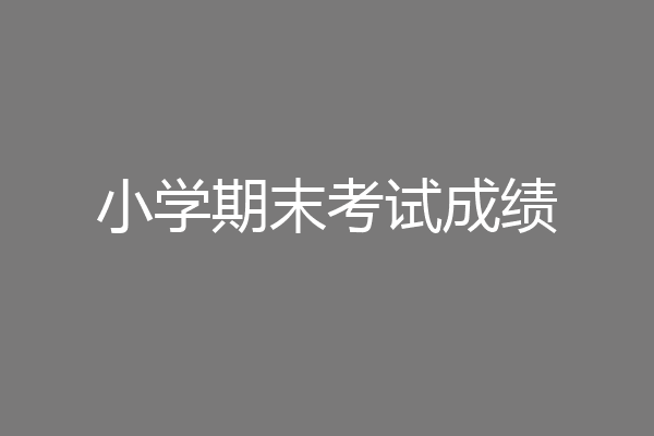 小学期末考试成绩