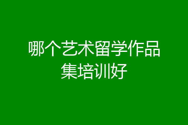 哪个艺术留学作品集培训好