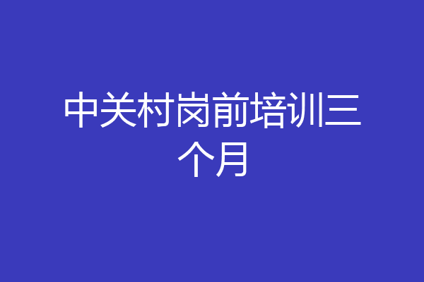 中关村岗前培训三个月