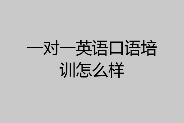 一对一英语口语培训怎么样