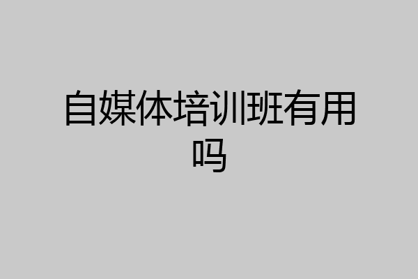 自媒体培训班有用吗