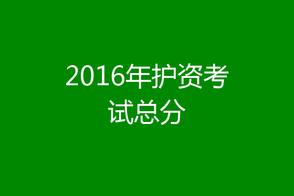 2016年护资考试总分