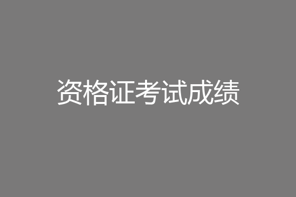 资格证考试成绩
