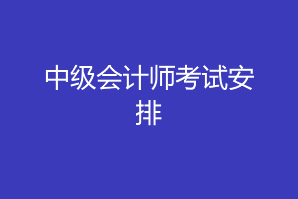 中级会计师考试安排