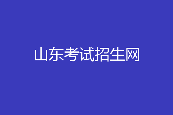 山东考试招生网