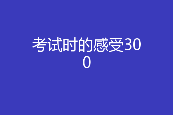 考试时的感受300