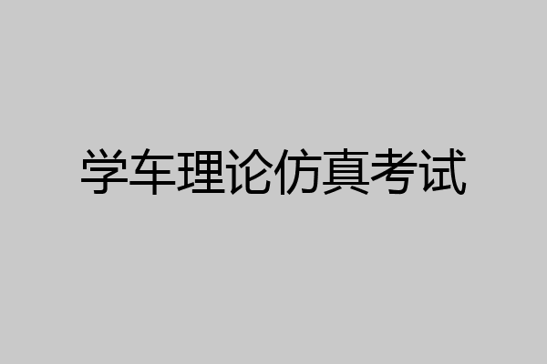 学车理论仿真考试