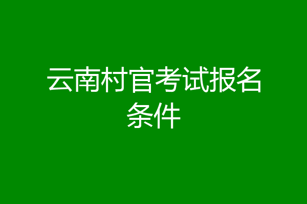 云南村官考试报名条件