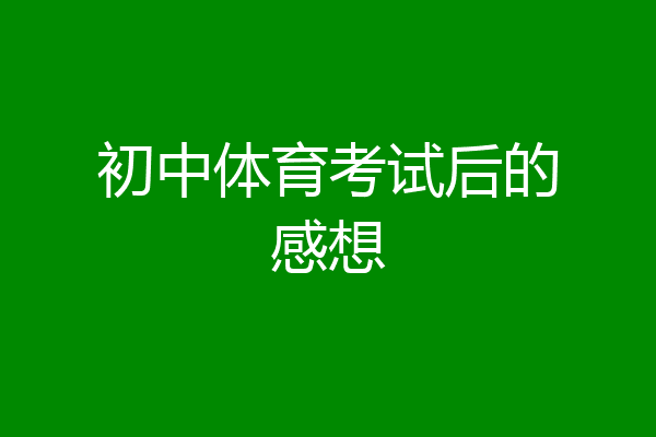 初中体育考试后的感想