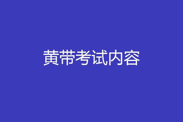 黄带考试内容