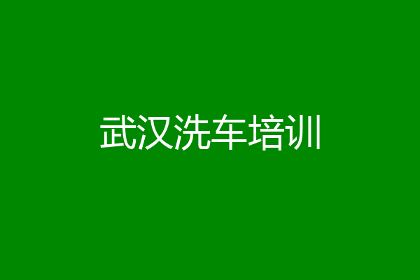 武汉洗车培训