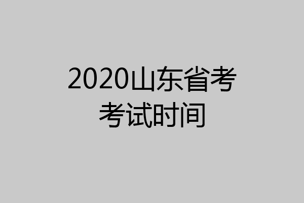 2020山东省考考试时间