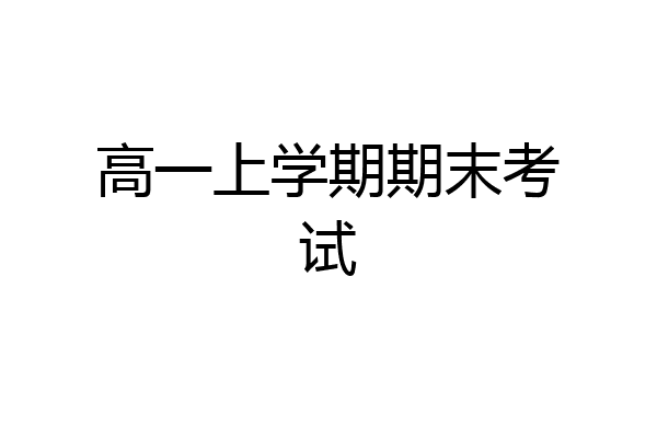 高一上学期期末考试