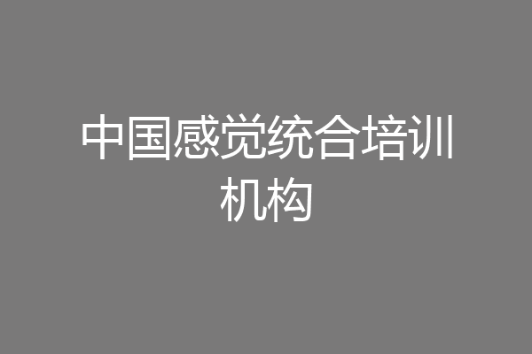 中国感觉统合培训机构