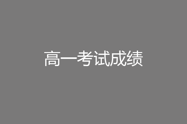 高一考试成绩