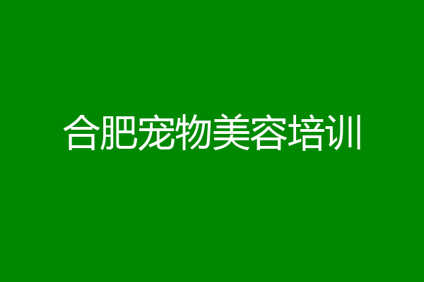 合肥宠物美容培训